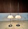 German Height Adjustable Mushroom Floor Lamps with Chromed Tulip Bases, 1960s, Set of 2 2