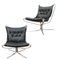 Vintage Scandinavian Modern Chrome & Leather Falcon Chairs by Sigurd Resell, Set of 2, Image 1