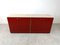 Vintage Red Lacquered Sideboard, 1980s 1