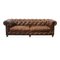 Viktorianisches Chesterfield Sofa aus Mahagoni mit Messingrädern 1