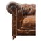 Victorian Mahogany Chesterfield Sofa with Brass Wheels 4