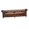 Viktorianisches Chesterfield Sofa aus Mahagoni mit Messingrädern 8