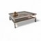 French Sliding Coffee Table in Chrome and Brass from Maison Jansen, 1970s 4