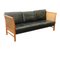 Mid-Century Modern Black Leather Model Embassador Sofas in Rattan & Cherry by Okamura & Maquardsen for Skipper, Denmark, 1960s, Set of 2, Image 3