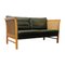 Mid-Century Modern Black Leather Model Embassador Sofas in Rattan & Cherry by Okamura & Maquardsen for Skipper, Denmark, 1960s, Set of 2, Image 2