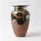 Französische Art Deco Glasur Vase aus Metall, 1930er 5