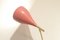 Mid-Century Tulip Shaped Red Painted Metal and Brass Wall Sconces, Set of 2 9