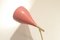 Mid-Century Tulip Shaped Red Painted Metal and Brass Wall Sconces, Set of 2, Image 9