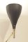 Mid-Century Wandlampe in Tulpenform aus Schwarz Lackiertem Metall & Messing 7