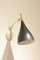 Mid-Century Wandlampe in Tulpenform aus Schwarz Lackiertem Metall & Messing 1
