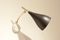 Mid-Century Tulip Shaped Black Painted Metal and Brass Wall Sconce, Image 5