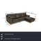 650 Sofa and Stool in Gray Leather, Set of 2, Image 2
