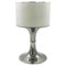 Silver Metal Table Lamp with White Acrylic Shade, Italy, 1970s 1