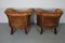 Vintage Dutch Cognac Leather Club Chairs with Footstools, Set of 4 4