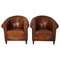 Vintage Dutch Cognac Leather Club Chairs, Set of 2 1