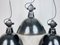 Enamel Factory Lamps, GDR, 1960s, Set of 3, Image 2