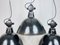 Lámparas de fábrica de la RDA originales esmaltadas, años 60. Juego de 3, Imagen 2