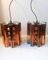 Danish Star-Shaped Copper Pendant Lamps by Werner Schou for Coronell, 1960s, Set of 2 1