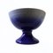 Large Handmade Blue and White Ceramic Bowl on Foot, Sweden, Image 4