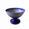 Large Handmade Blue and White Ceramic Bowl on Foot, Sweden 1