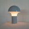 Mid-Century Mushroom Table Lamp in Light Blue Metal and Opaline Glass, 1950s, Image 6