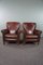 Sheep Leather Armchairs with High Backs, Set of 2 2