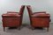 Sheep Leather Armchairs with High Backs, Set of 2 5