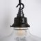 Petite Lampe à Suspension Pagode Holophane Antique en Verre Prismatique, 1920s 19