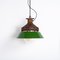 Industrial Explosion Proof Rusted Pendant Light with Green Enamel Diffusers from Victor, 1920s, Image 6