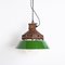 Industrial Explosion Proof Rusted Pendant Light with Green Enamel Diffusers from Victor, 1920s, Image 21