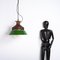 Industrial Explosion Proof Rusted Pendant Light with Green Enamel Diffusers from Victor, 1920s 3