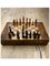 Tablero de ajedrez de madera y nogal, años 50, Imagen 2