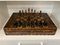 Table Chess Board in Wood & Walnut, 1940s, Set of 33 1
