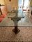 Table en Verre avec Colonnes Antiques en Bois 1