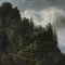 Paesaggio di montagna animato con architettura, 1800, Olio su tela, Immagine 2