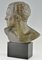 Escultura Art Déco de bronce y busto masculino de aviador Jean Mermoz de bronce y mármol de Lucien Gibert, 1925, Imagen 2