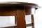 Brutalist Strong Oak Round Extendable Dining Table, 1950s 4