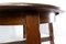 Brutalist Strong Oak Round Extendable Dining Table, 1950s, Image 4