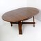 Brutalist Strong Oak Round Extendable Dining Table, 1950s 11