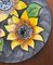 Deutscher Mid-Century Studio Keramik Wandteller mit Sonnenblumen Design von Ruscha, 1960er 4
