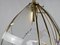 Vintage Chandelier in Brass and Glass with Floral Decorations, 1970s 10