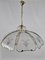 Italian Satin Glass and Brass Chandelier with Floral Decorations, 1970s 1