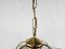 Italian Satin Glass and Brass Chandelier with Floral Decorations, 1970s 15