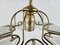 Italian Satin Glass and Brass Chandelier with Floral Decorations, 1970s 14