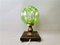 Lámpara de escritorio Art Déco de vidrio verde con base de baquelita, Imagen 4