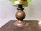 Lámpara de escritorio Art Déco de vidrio verde con base de baquelita, Imagen 7