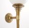 Brass Wall Sconces with Milky Glass by Tommaso Buzzi, 1940s, Set of 2, Image 2