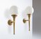 Brass Wall Sconces with Milky Glass by Tommaso Buzzi, 1940s, Set of 2 1