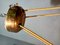 Large Vintage Mod 1273 Hanging Lamp in Brass and Worked Glass from Stilnovo, 1960s 5