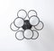 Chandelier Mod 2042-9 in Black by Gino Sarfatti for Artiluce, 1950s 3